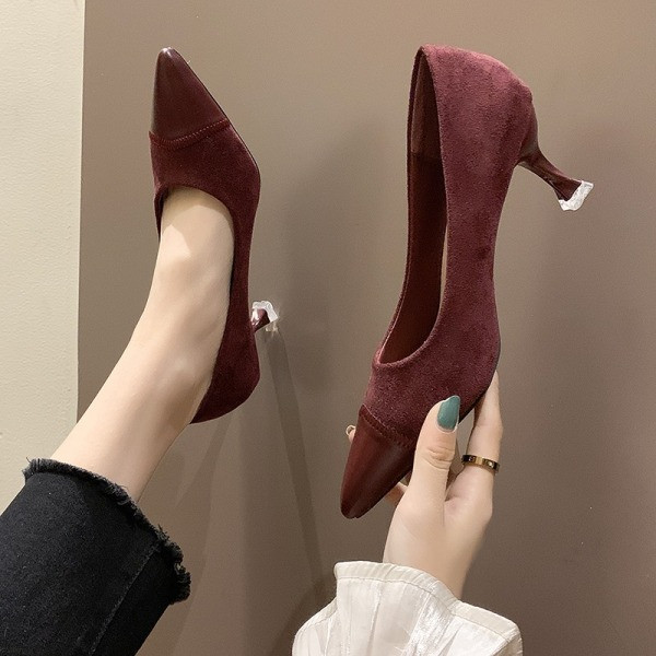 Uus mudel naiste kontsaga kingad öko seemisnahast terava otsaga mudelist