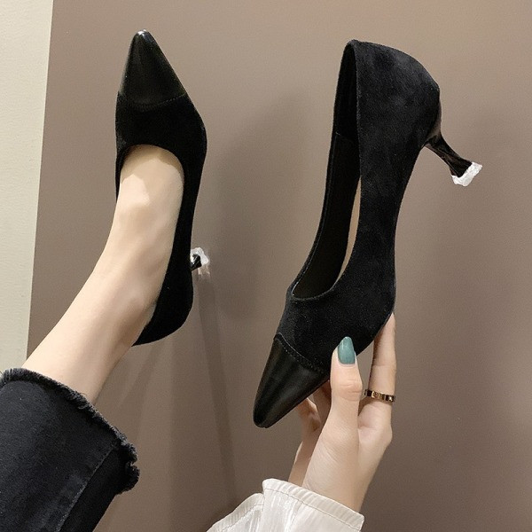 Uus mudel naiste kontsaga kingad öko seemisnahast terava otsaga mudelist