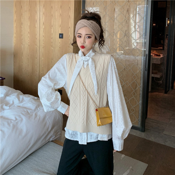 Satiinist naiste särk leopardimustri ja paelaga