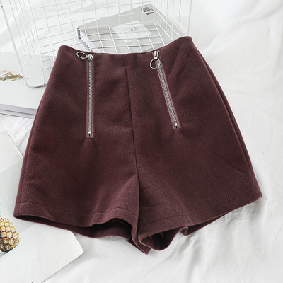 Stiilsed kõrge vöökoha ja lukuga kitsad naiste lühikesed püksid