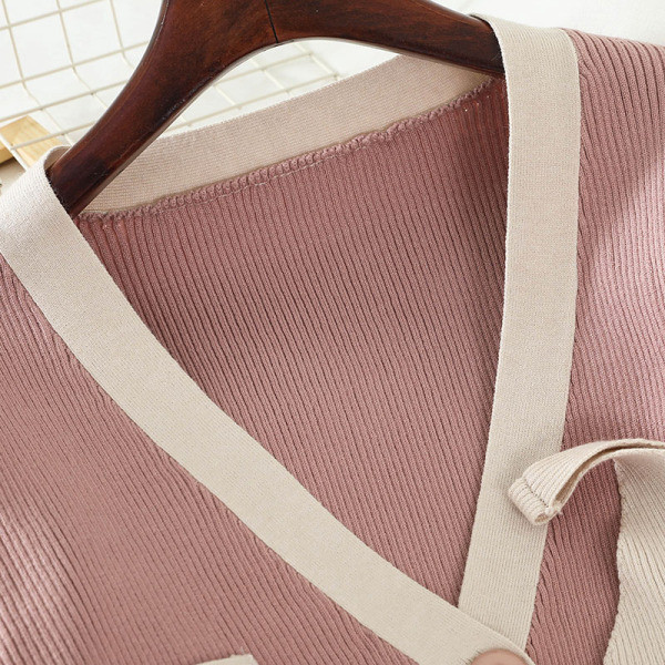 Stiilne kevadine naiste komplekt, mis sisaldab kardiganit ja liibuvat kleiti