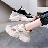 Öko-seemisnahast ja tekstiilist valmistatud kareda tallaga moodsad naiste tossud