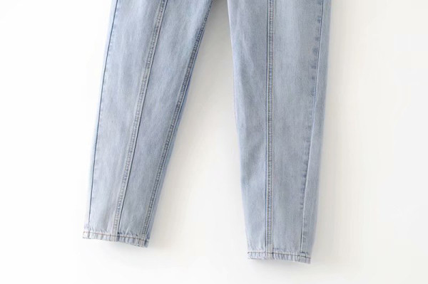 Női alkalmi kék farmer, magas derékkal