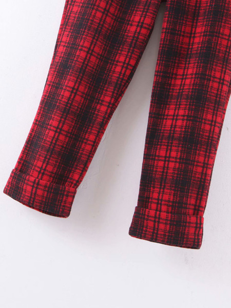 Naiste moodsad ruudulised püksid kõrge vöökoha ja taskutega