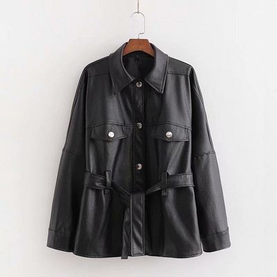 Moodne vöörihma ja nööpidega nahktagi