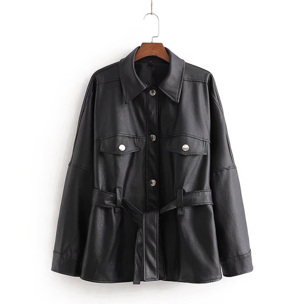 Moodne vöörihma ja nööpidega nahktagi