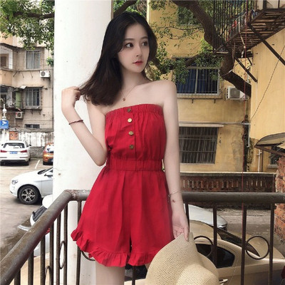 Naiste vabaaja kombinesoon nööpide ja varrukateta