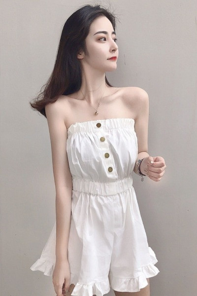 Naiste vabaaja kombinesoon nööpide ja varrukateta