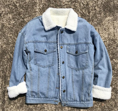 Naiste pehme plüüsvoodriga teksajakk