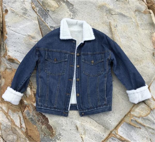 Naiste pehme plüüsvoodriga teksajakk