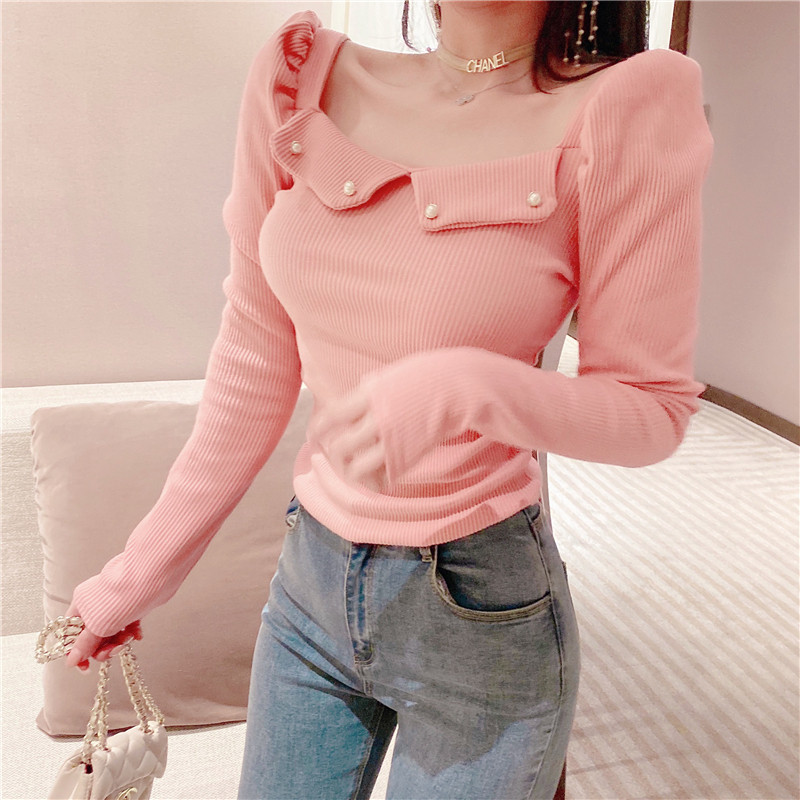 Liibuv naiste pärlitega velvetjersey pluus