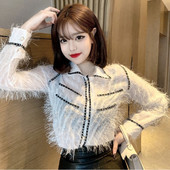 Stiilne naiste särk klassikalise krae ja tikandiga