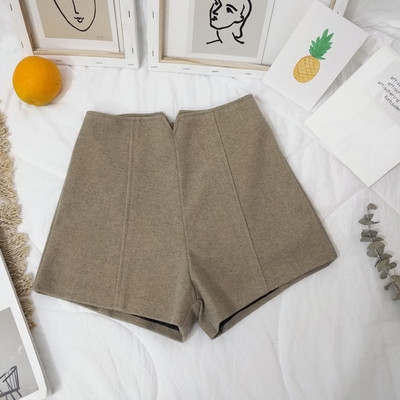 Lihtne kõrge vöökohaga naiste laia pükste mudel