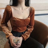 Sametine naiste retropluus kandilise kaelusega