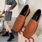 Naiste vabaaja mokassiinid öko seemisnahast lihtsast mudelist lameda tallaga