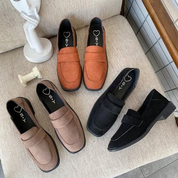 Γυναικεία casual eco suede μοκασίνια κλασικό μοτίβο με επίπεδη σόλα