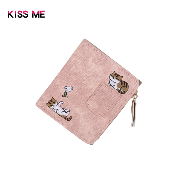 Kis női pénztárca hímzett macskákkal