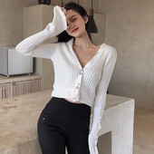 Juhuslik naiste vest velvetrikoosist lootosevarrukate ja spitsikaelusega