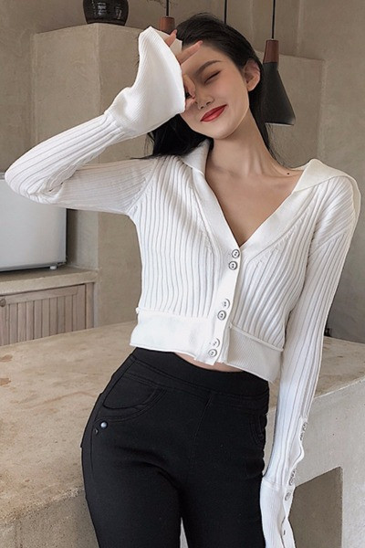 Juhuslik naiste vest velvetrikoosist lootosevarrukate ja spitsikaelusega