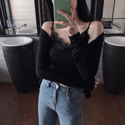 Modern női blúz két részből - cipzáras felső + mellény