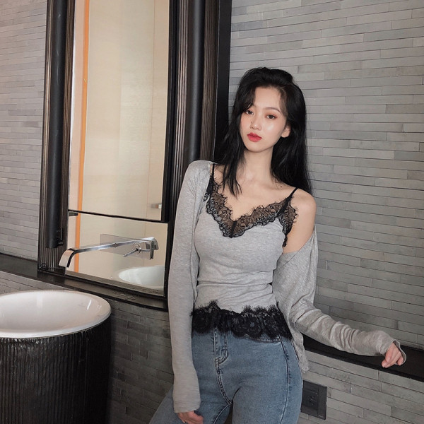 Modern női blúz két részből - cipzáras felső + mellény