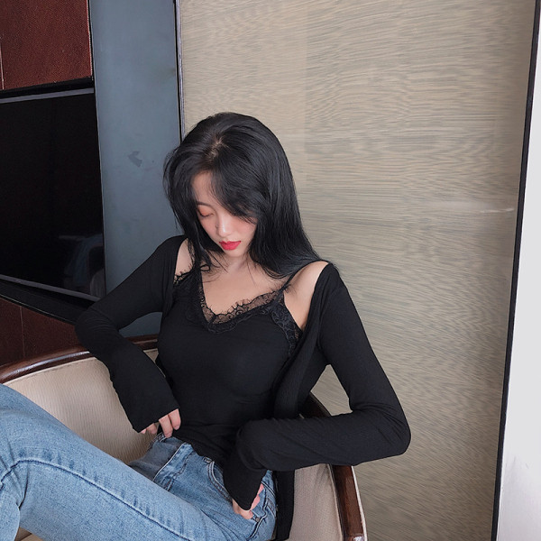 Modern női blúz két részből - cipzáras felső + mellény