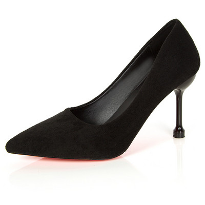 Öko-seemisnahast stiilsed õhukeste kontsadega naiste kingad