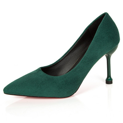 Öko-seemisnahast stiilsed õhukeste kontsadega naiste kingad