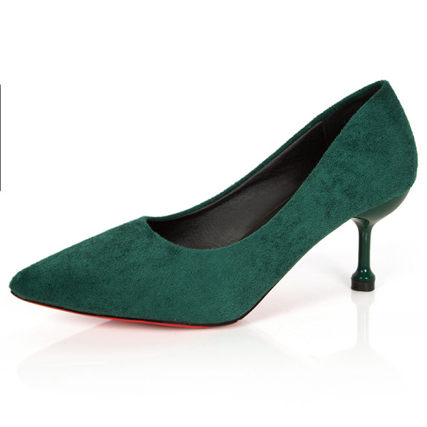 Öko-seemisnahast stiilsed õhukeste kontsadega naiste kingad