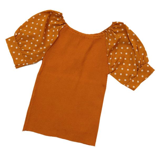 Καθημερινή γυναικεία μπλούζα με βολάν  μανίκια πουά