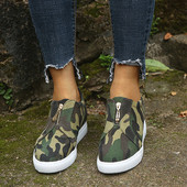 Női alkalmi cipő belső platformmal és cipzárral