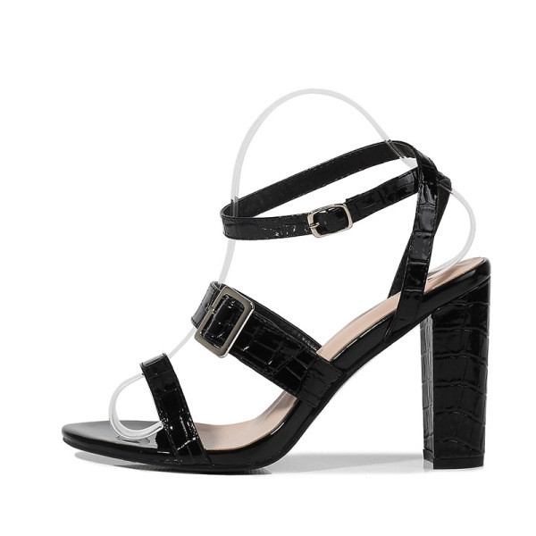 Uus mudel kõrge paksu kontsaga ja pandlaga naiste sandaalid