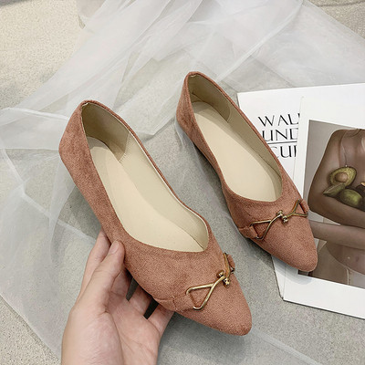 Ежедневни дамски мокасини от еко велур с метални елементи