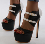 Нов модел дамски сандали на висок ток от еко кожа