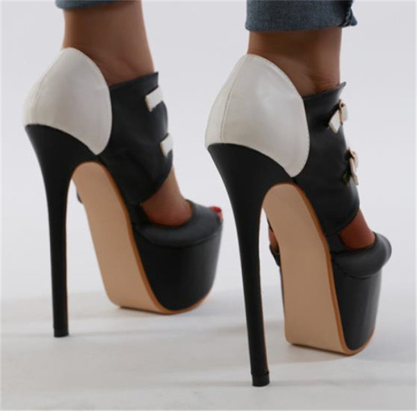 Нов модел дамски сандали на висок ток от еко кожа