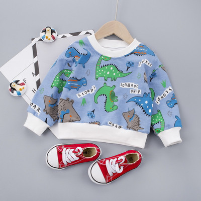 Ikdienas bērnu blūze ar apaļu kakla izgriezumu zēniem