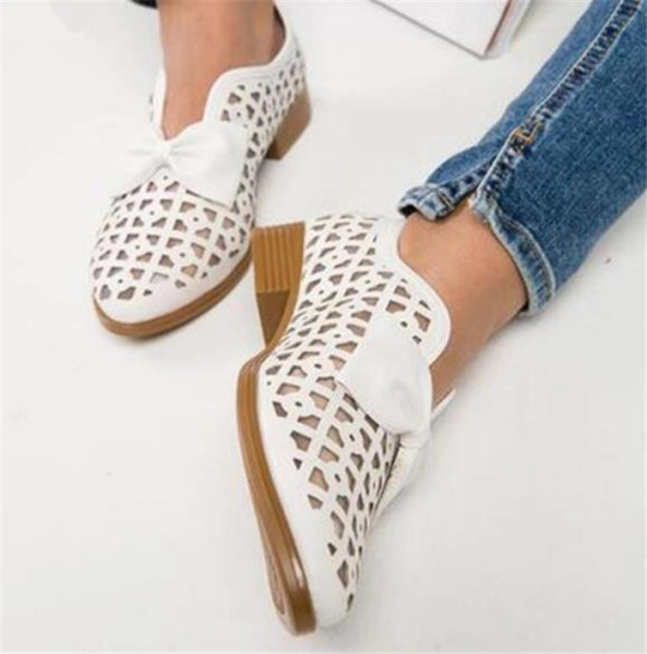 Нов модел дамски ежедневни обувки с панделка от еко кожа