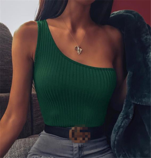 Стилно дамско боди с една презрамка в зелен цвят