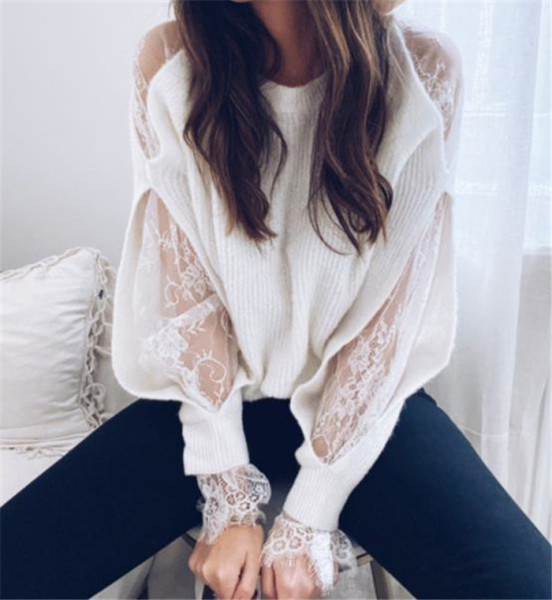 Bluză de damă modernă cu decolteu oval și mâneci din tul