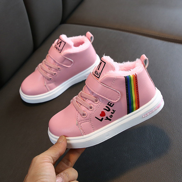 Детски кецове за момичета с надпис и лепенка