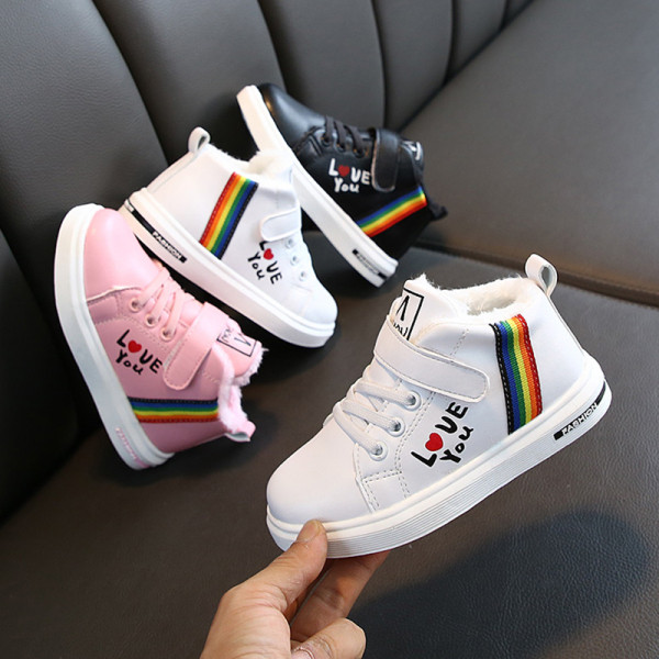 Детски кецове за момичета с надпис и лепенка