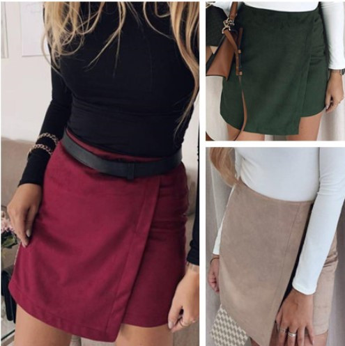 Ежедневна дамска къса пола с висока талия 