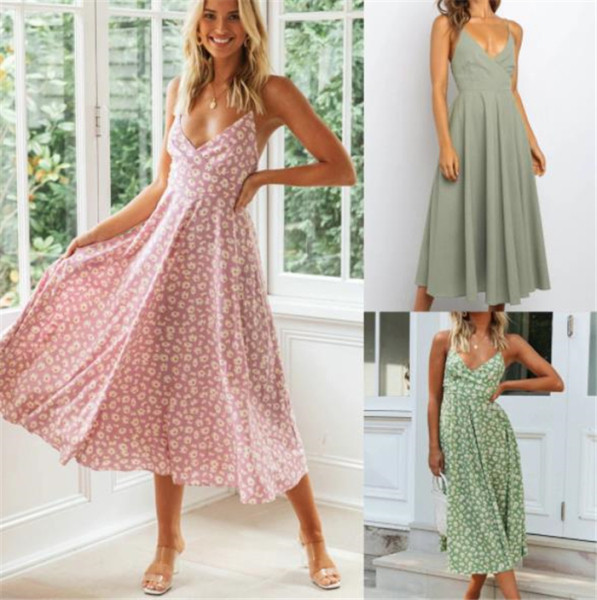 Ежедневна дамска дълга рокля шпиц деколте разкроен модел