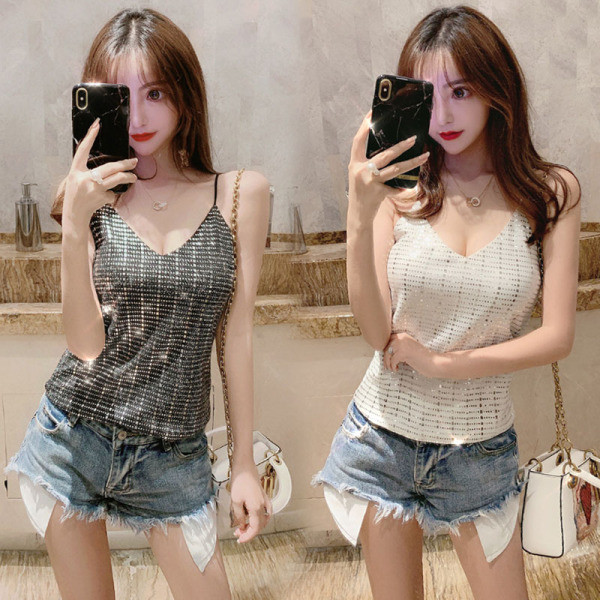 Maieu de dama model nou cu decolteu in V si efect stralucitor