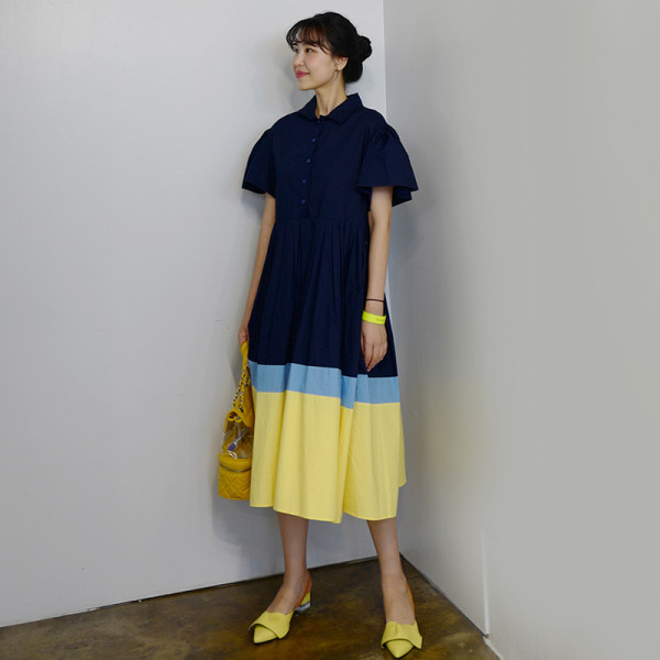 Rochie casual de dama model lung cu maneca scurta