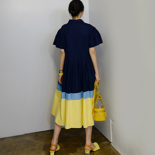 Rochie casual de dama model lung cu maneca scurta