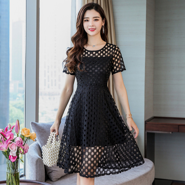 Model modern de rochie de dama cu maneci scurte si marime pana la 4XL