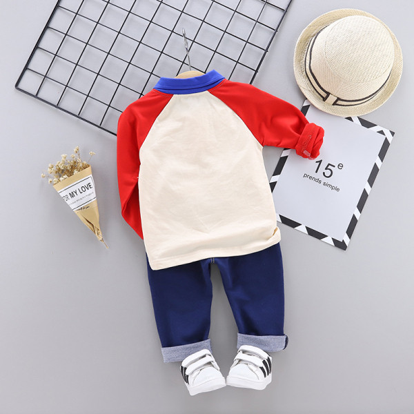 Модерен детски комплект от две части блуза и дънки 