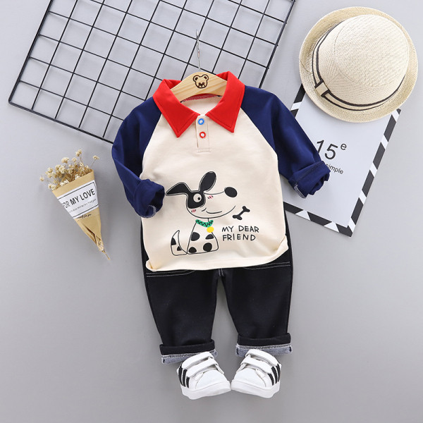 Актуален детски комплект с апликация за момчета