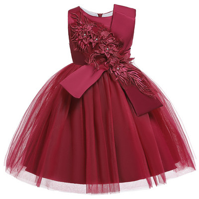 Children`s dress for girls with embroidery and tulle